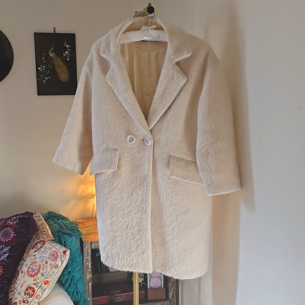 Super Soft Off-White Alpaca Coat